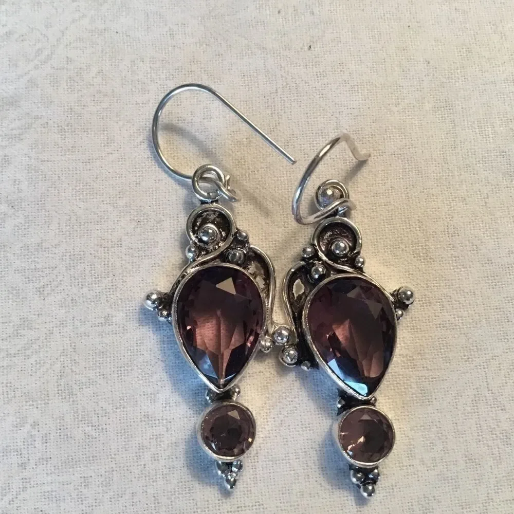 NWOT. Sterling Silver Amethyst Earrings